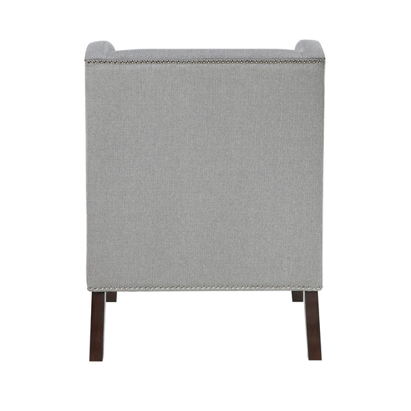English Elm 1Pc Accent Chair With Foam Cushion, Gray Fabric Upholstery & Nailhead Trim For Stylish Living Spaces B011P287705