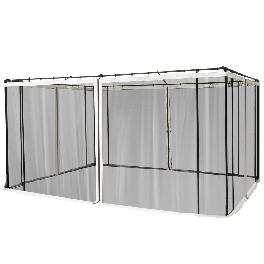 English Elm Outsunny Gazebo Mesh Sidewall Netting Four Zip Panels Bug Screen Patio Canopy W2225P200840