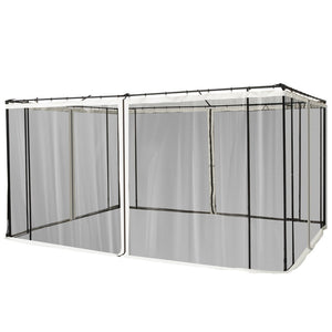 English Elm Outsunny Gazebo Mesh Sidewall Netting Four Zip Panels Bug Screen Patio Canopy W2225P200840