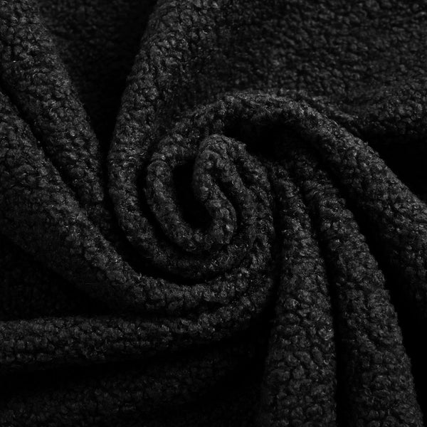 English Elm Modern Full Size Folding Sofa Bed with Teddy Fabric, 15" Foam Sleeper, Removable Covers & 2 Pillows for Guests Black W1885P308288