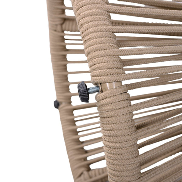 English Elm Scott Living Nara Outdoor Acacia Wood Side Tables with Woven Rope Iron Frame Set Beige,Light Teak N770PS2354692L