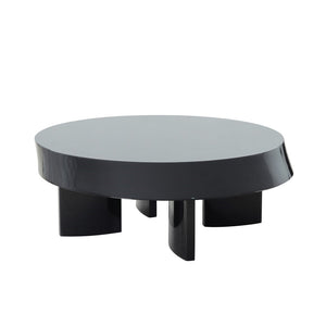 Pasargad Home Rivano Shiny Black Coffee Table - Modern Elegance For Your Living Space, 43.7"W Shiny Black Mdf Plz-254c