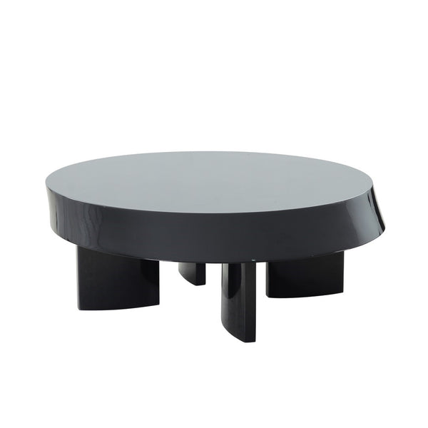 Pasargad Home Rivano Shiny Black Coffee Table - Modern Elegance For Your Living Space, 43.7"W Shiny Black Mdf Plz-254c