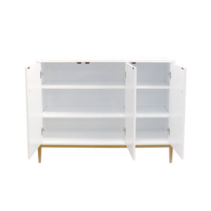 Pasargad Home Pearl Collection Ivory Sideboard - Luxurious 4-door Cabinet With Glamorous Accents Ivory Wood Finish Pph-m3