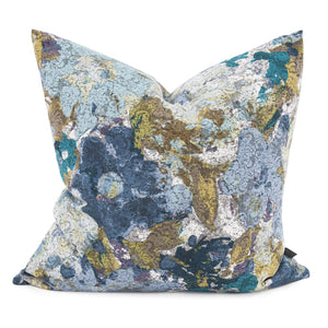 Howard Elliott 24 X 24 Pillow Claude - Elegant Abstract Floral Design In Soft Pastels For Any Living Space Decor Blue 100% Polyester 3-1085-howard-elliott