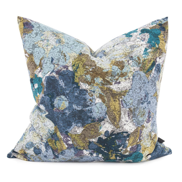 Howard Elliott 24 X 24 Pillow Claude - Elegant Abstract Floral Design In Soft Pastels For Any Living Space Decor Blue 100% Polyester 3-1085-howard-elliott