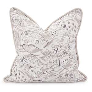 Howard Elliott 24 X 24 Pillow Claude - Elegant Abstract Floral Design In Soft Pastels For Any Living Space Decor Brown 95% Polyester,5% Linen 3-1136f-howard-elliott