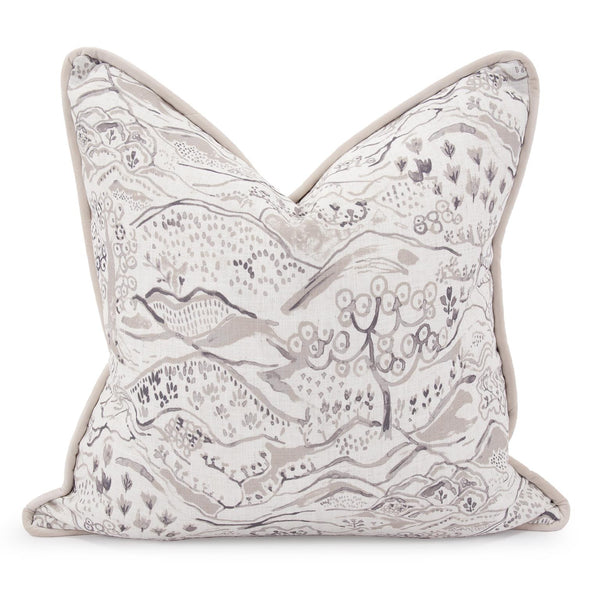 Howard Elliott 24 X 24 Pillow Claude - Elegant Abstract Floral Design In Soft Pastels For Any Living Space Decor Brown 95% Polyester,5% Linen 3-1136f-howard-elliott