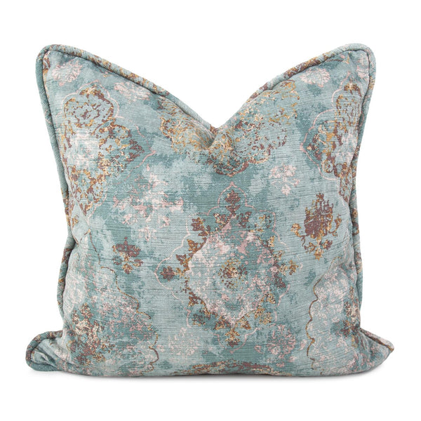 Howard Elliott 24 X 24 Pillow Claude - Elegant Abstract Floral Design In Soft Pastels For Any Living Space Decor Blue 100% Polyester 3-1290f-howard-elliott