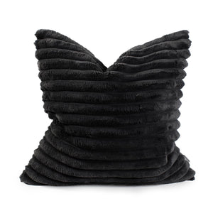 Howard Elliott Pillow Luxuriously Soft Faux Fur Design – Hand-sewn Comfort With Unique Ribbed Texture And Colors Black 100% Polyester 3-1343-howard-elliott