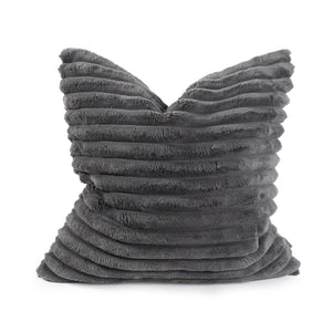 Howard Elliott Pillow Luxuriously Soft Faux Fur Design – Hand-sewn Comfort With Unique Ribbed Texture And Colors Gray 100% Polyester 3-1344-howard-elliott