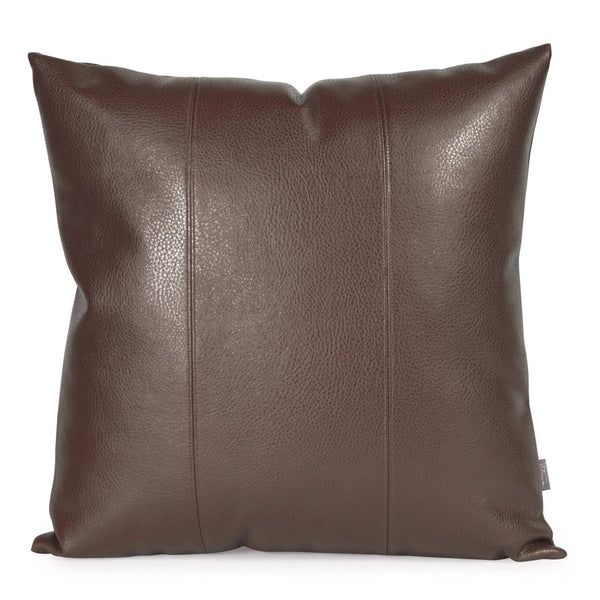 Howard Elliott 24 X 24 Textured Red Leather-like Pillow For Stylish Home Decor – Perfect For Sofas And Bedding Brown 100% Polyurethane 3-192-howard-elliott