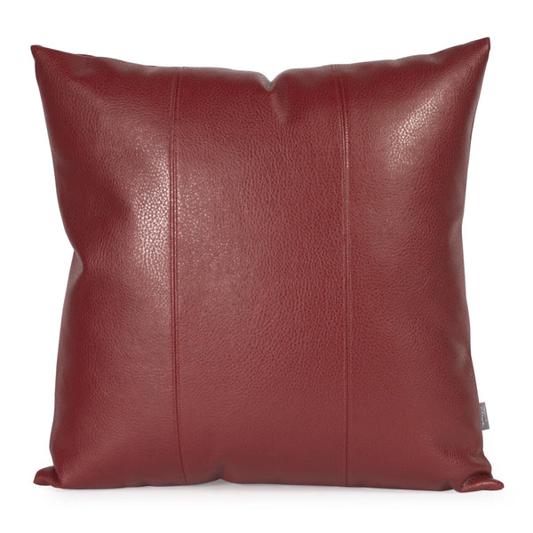 Howard Elliott 24 X 24 Textured Red Leather-like Pillow For Stylish Home Decor – Perfect For Sofas And Bedding Red 100% Polyurethane 3-193-howard-elliott