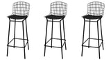 Manhattan Comfort Madeline Modern Barstool, Set of 3 Black 3-198AMC3