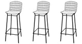 Manhattan Comfort Madeline Modern Barstool, Set of 3 Black and White 3-198AMC4