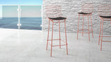 Manhattan Comfort Madeline Modern Barstool, Set of 3 Rose Pink Gold and Black 3-198AMC5