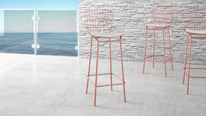Manhattan Comfort Madeline Modern Barstool Rose Pink Gold and White 198AMC6