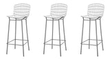 Manhattan Comfort Madeline Modern Barstool, Set of 3 Charcoal Grey and White 3-198AMC8