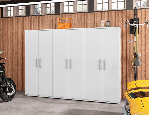 Manhattan Comfort Eiffel Modern Garage Cabinets - Set of 3 White 3-250BMC6