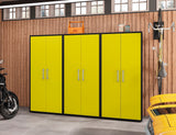 Manhattan Comfort Eiffel Modern Garage Cabinets - Set of 3 Matte Black and Yellow 3-250BMC84