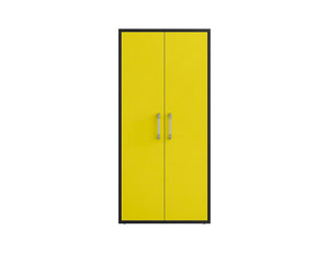 Manhattan Comfort Eiffel Modern Garage Cabinets - Set of 3 Matte Black and Yellow 3-250BMC84
