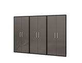 Manhattan Comfort Eiffel Modern Garage Cabinets - Set of 3 Matte Black and Grey 3-250BMC85