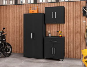Manhattan Comfort Eiffel Modern Garage Set of 3 Matte Black 3-255BMC8