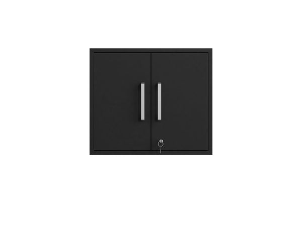 Manhattan Comfort Eiffel Modern Garage Set of 3 Matte Black 3-255BMC8
