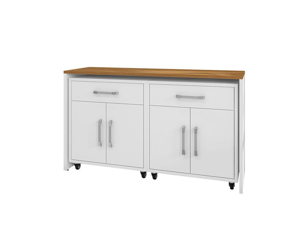 Manhattan Comfort Eiffel Modern Garage Work Station - Set of 3 White 3-258BMC6