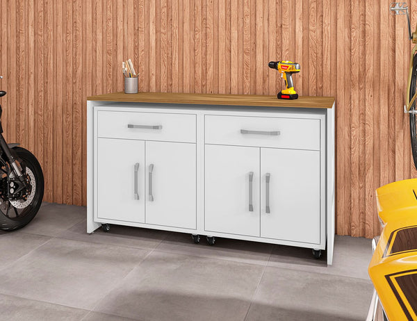 Manhattan Comfort Eiffel Modern Garage Work Station - Set of 3 White 3-258BMC6