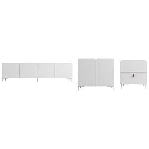 Bogardus 3-Piece TV Stand Living Room Set in White 3-31892AMC86 Manhattan Comfort