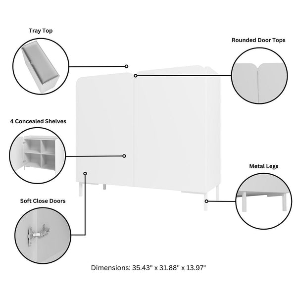 Bogardus 3-Piece TV Stand Living Room Set in White 3-31892AMC86 Manhattan Comfort