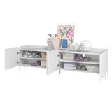 Bogardus 3-Piece TV Stand Living Room Set in White 3-31892AMC86 Manhattan Comfort