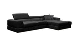 VIG Furniture Divani Casa Pella Mini - Modern Black Leather Right Facing Sectional Sofa VGCA5106A-BLK-RAF