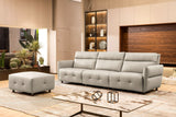 VIG Furniture Divani Casa Joliet - Modern Light Grey Leather 4-Seater Sofa w/ Two Recliners VGBNS-1895-LTGRY