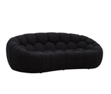 VIG Furniture Divani Casa Yolonda - Modern Curved Black Fabric Sofa Set VGEV-2126C-SET-BLK