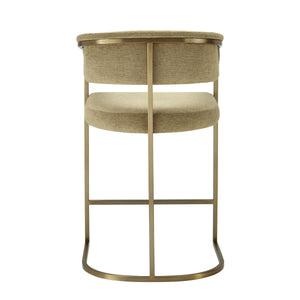 VIG Furniture Modrest Sebastian - Modern Brown Fabric + Antique Brass Counter Chair VGGA-6251CH-C-BRN