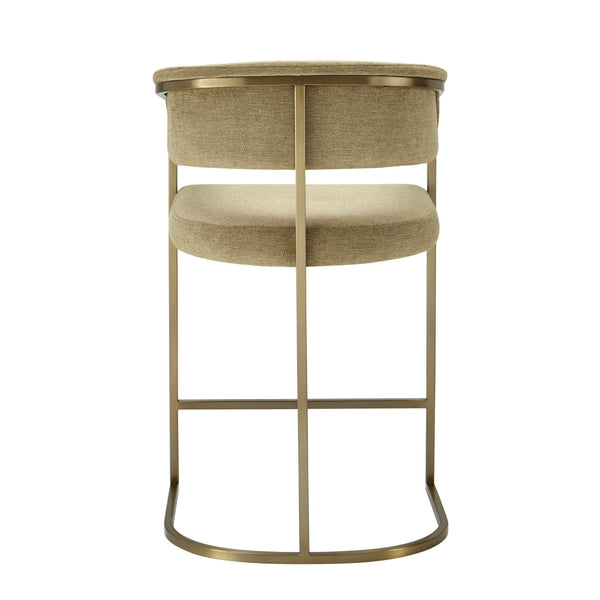 VIG Furniture Modrest Sebastian - Modern Brown Fabric + Antique Brass Counter Chair VGGA-6251CH-C-BRN