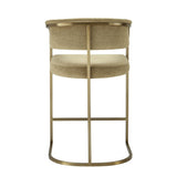 VIG Furniture Modrest Sebastian - Modern Brown Fabric + Antique Brass Counter Chair VGGA-6251CH-C-BRN