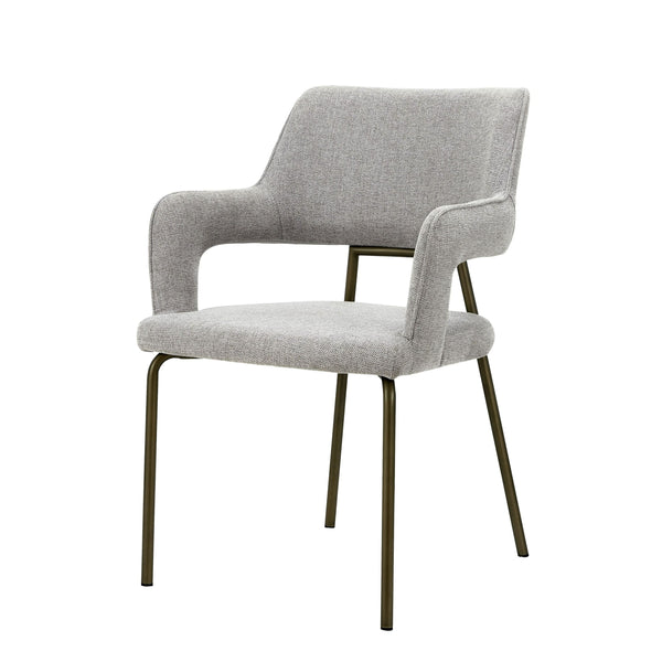 VIG Furniture Modrest Childers - Modern Grey Fabric + Antique Brass Dining Chair VGGA-6973CH-GRY