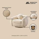 Tribeca Sofa and Accent Chairs in Cream - Set of 3 3-ACSF16-CR Manhattan Comfort