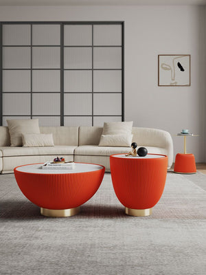 Anderson Coffee Table, End Table 1.0, and End Table 2.0 in Orange - Set of 3 3-AT01-OR Manhattan Comfort