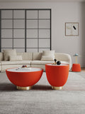 Anderson Coffee Table, End Table 1.0, and End Table 2.0 in Orange - Set of 3 3-AT01-OR Manhattan Comfort