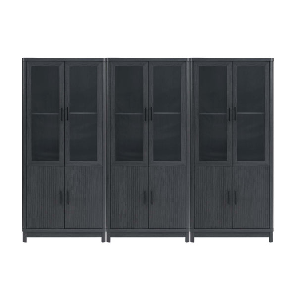 Jodie Bookcase in Charcoal Grey - Set of 3 3-BC001-GY Manhattan Comfort