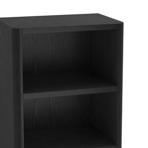 Manhattan Comfort Rivington Modern 5-shelf Bookcase - Elevate Your Space With Elegant Design And Functional Style Black Mdp 3-bc003-bk