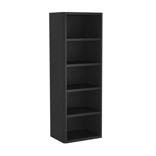 Manhattan Comfort Rivington Modern 5-shelf Bookcase - Elevate Your Space With Elegant Design And Functional Style Black Mdp 3-bc003-bk