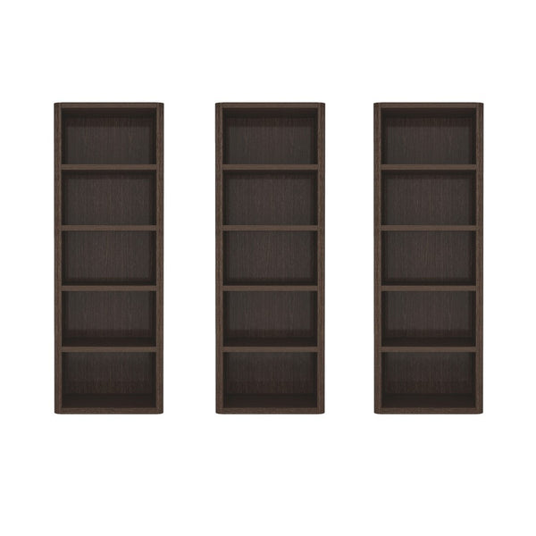 Manhattan Comfort Rivington Modern 5-shelf Bookcase - Elevate Your Space With Elegant Design And Functional Style Dark Walnut Mdp 3-bc003-br