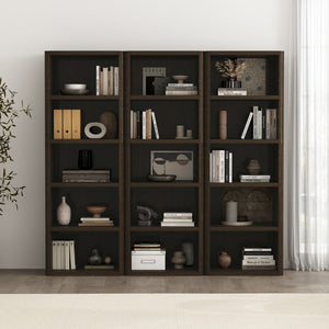 Manhattan Comfort Rivington Modern 5-shelf Bookcase - Elevate Your Space With Elegant Design And Functional Style Dark Walnut Mdp 3-bc003-br