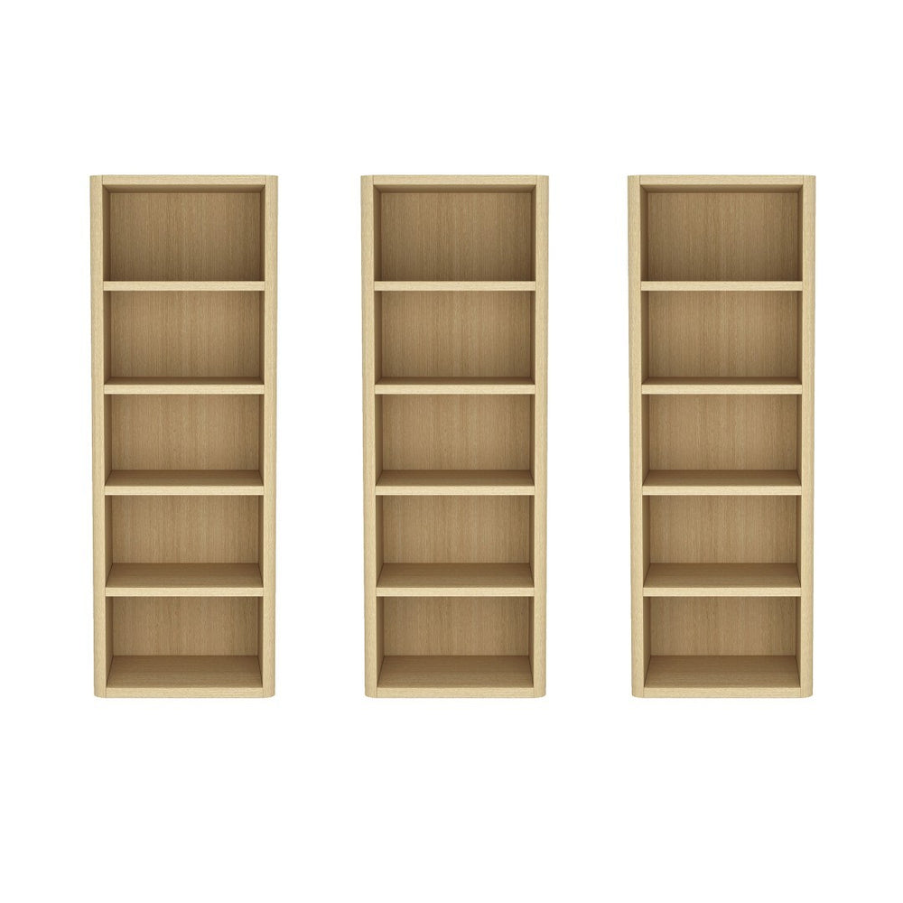 Manhattan Comfort Rivington Modern 5-shelf Bookcase - Elevate Your Space With Elegant Design And Functional Style Natural Oak Mdp 3-bc003-na