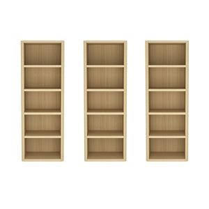 Manhattan Comfort Rivington Modern 5-shelf Bookcase - Elevate Your Space With Elegant Design And Functional Style Natural Oak Mdp 3-bc003-na